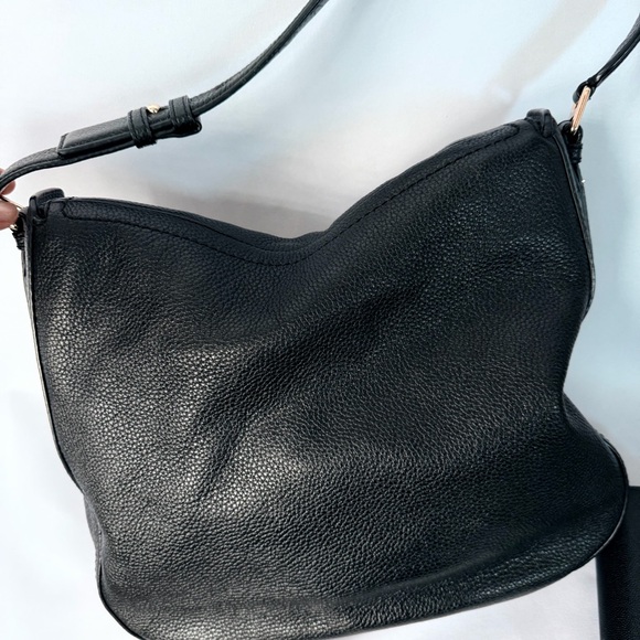 Marc Jacobs Black Pebbled Leather Shoulder Bag Bucket Style with Matching Wallet - Picture 8 of 11